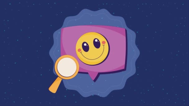 Tal Bubbla Med Emoji Animation Video Animerad — Stockvideo