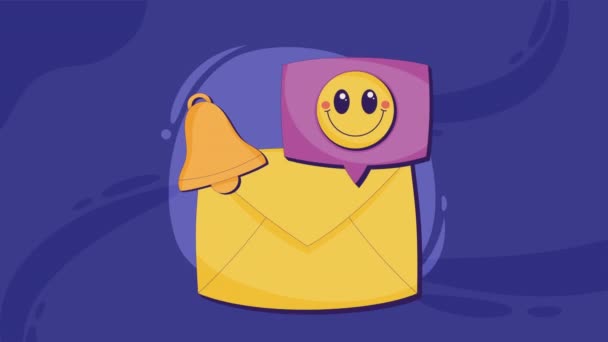 Notification Bell Envelope Email Video Animated — 비디오