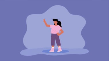 young little girl character animation ,4k video animated