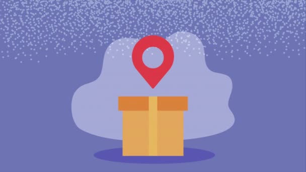 Delivery Service Box Pin Location Video Animated — Stok video