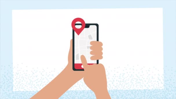 Delivery Service Smartphone Hands Video Animated — Wideo stockowe