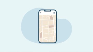 gps service app in smartphone ,4k video animated