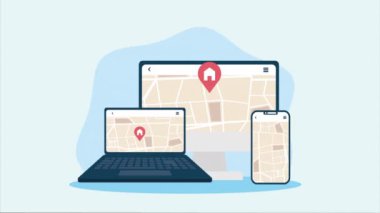 GPS aygıtlarda servis teknisyeni, 4k video animasyonu