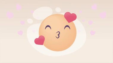 emoji with hearts love animation ,4k video animated