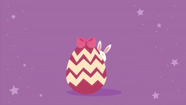 Spring Egg Painted Rabbit Video Animated — Vídeo de Stock