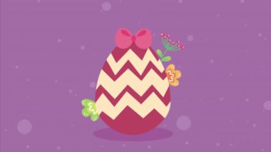 spring egg painted with bow animation ,4k video animated
