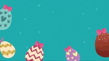 spring eggs painted in frame animation ,4k video animated