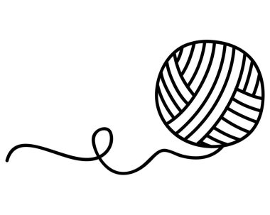 wool yarn ball isolated icon