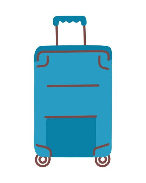 Blue Suitcase Wheels Icon — Stock Vector