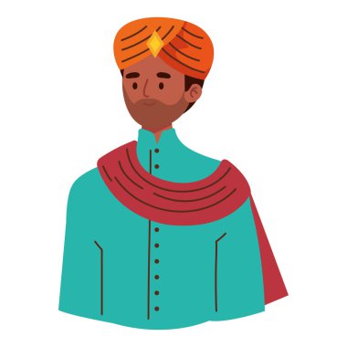 elegant man indian culture character