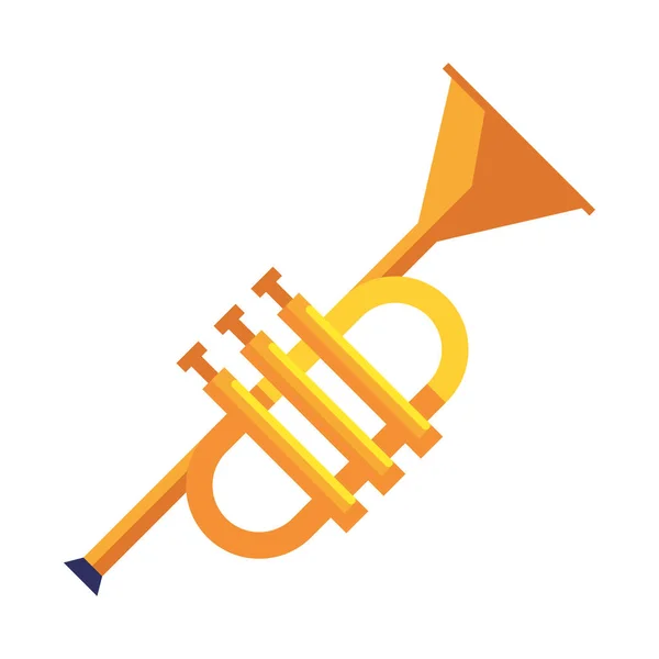 Trumpet Instrument Musical Isolated Icon — Stock Vector