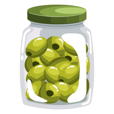 green olives seeds in pot icon