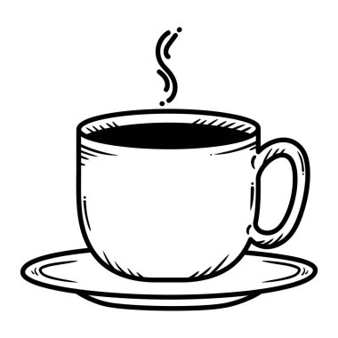 kahve fincanı doodle tarzı simge