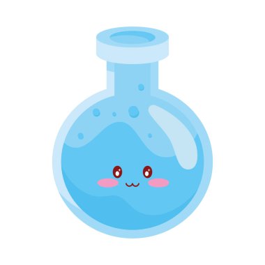 laboratory flask kawaii style character