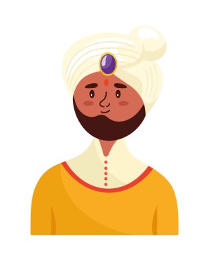 young man indian with turban character