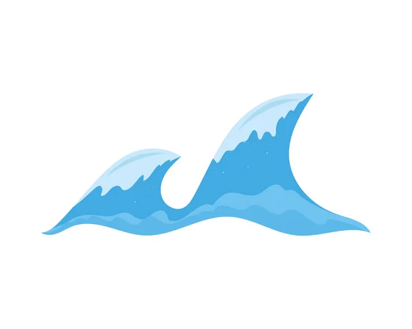 Sea Saltwater Waves Isolated Icon — Stock Vector
