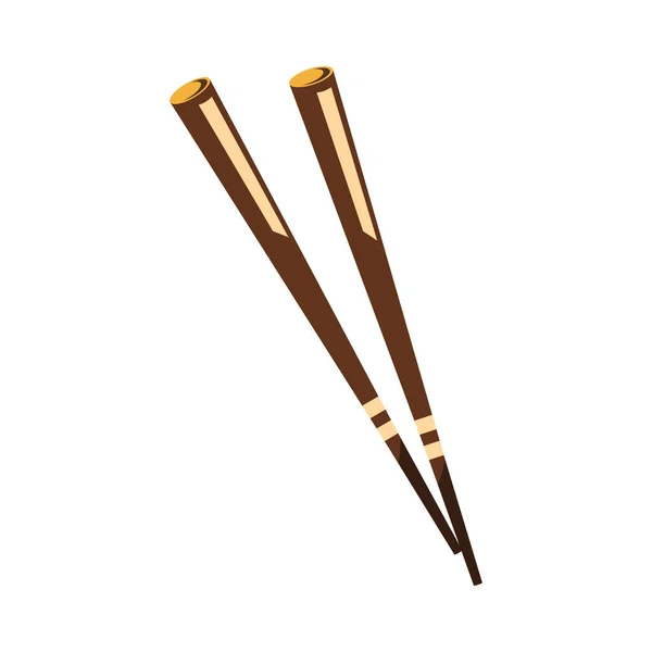 Chopsticks Asiático Cuchillerías Aislado Icono — Vector de stock