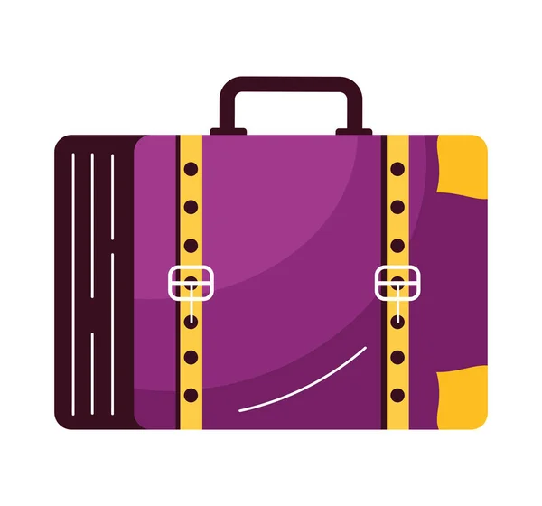 Purple Suitcase Travel Isolated Icon — Vetor de Stock