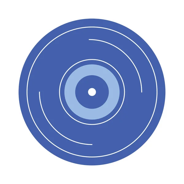 Blue Vinyl Disk Music Tech — Vettoriale Stock