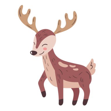 Sevimli ren geyiği hayvan tapılası karakter