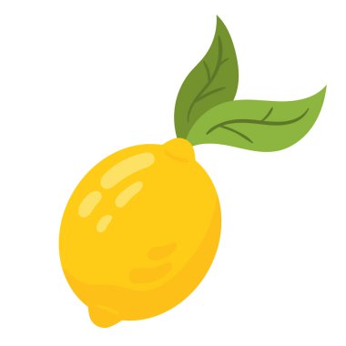 fresh lemon fruit healthy icon