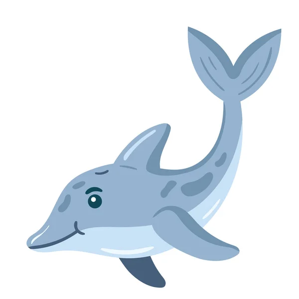 Dolphin Swiming Sealife Animal Icon — Vettoriale Stock