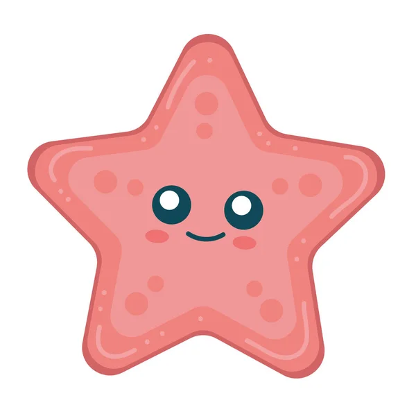 Pink Starfish Sealife Animal Icon — Vector de stock