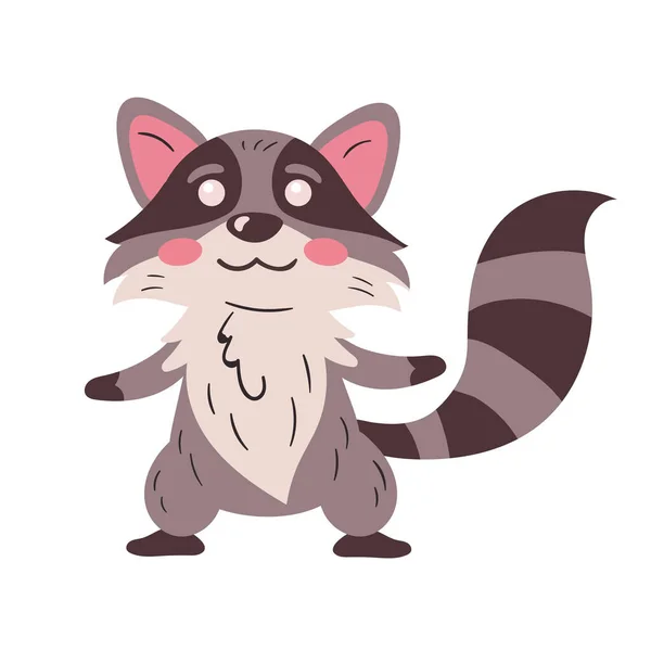 Cute Raccoon Animal Adorable Character — Image vectorielle