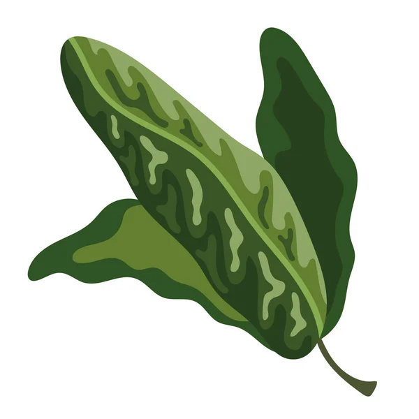 Green Leafs Plant Foliage Icon — Stockvektor