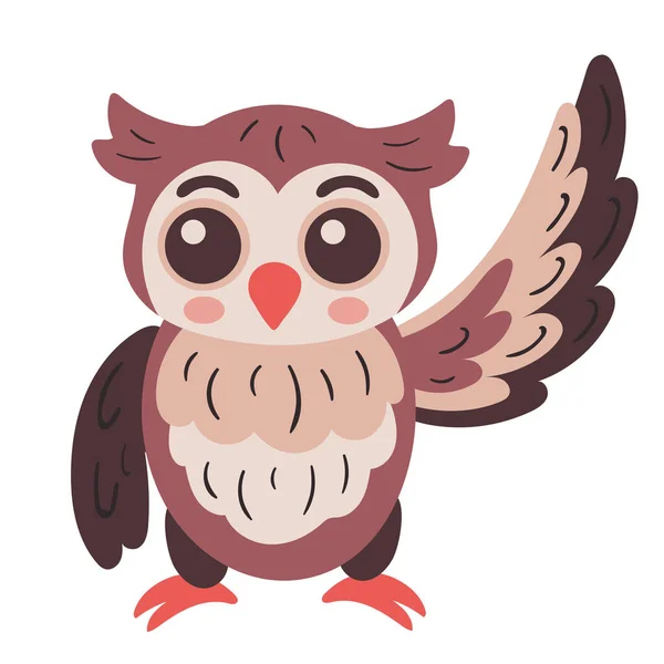 Cute Owl Animal Isolated Icon — Vetor de Stock