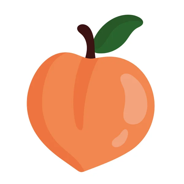 桃の新鮮なフルーツの健康アイコン — ストックベクタ