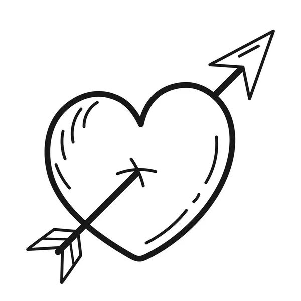 Amor Coração Com Ícone Seta — Vetor de Stock