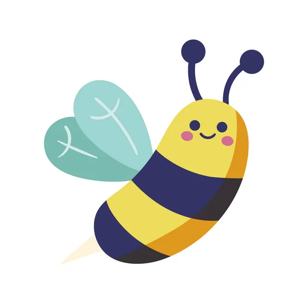 Cute Bee Flying Spring Animal Character — стоковый вектор