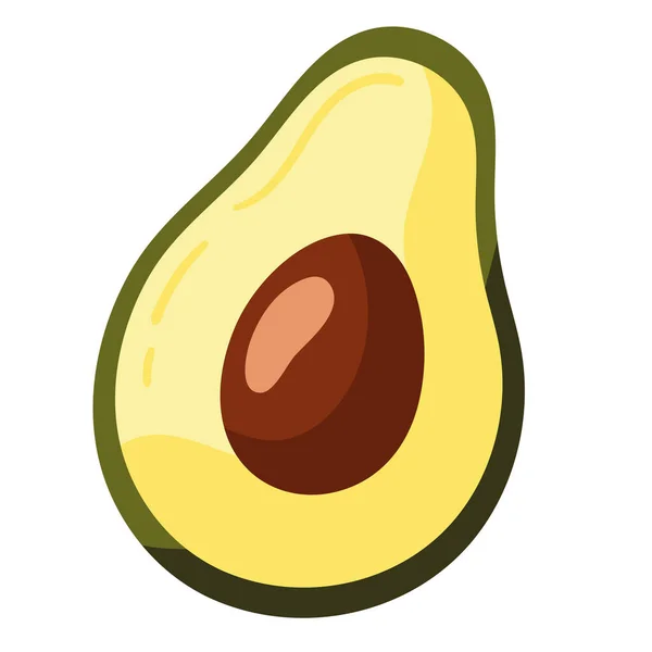 Свіжа Половина Авокадо Овочева Іконка — стоковий вектор