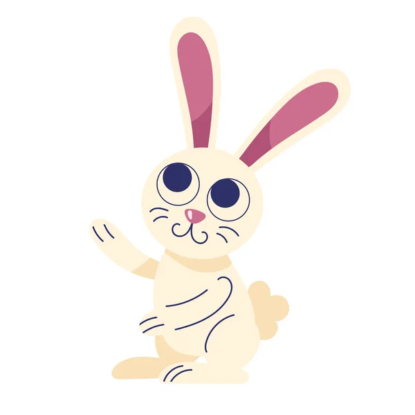 Lindo Conejo Primavera Animal Carácter — Vector de stock