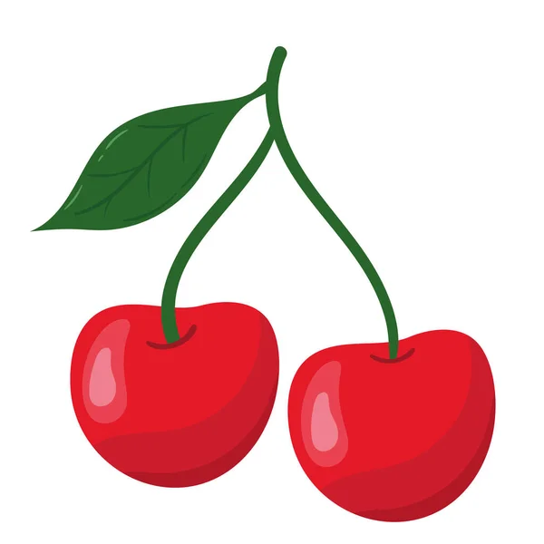Friss Cseresznye Gyümölcs Egészséges Ikon — Stock Vector