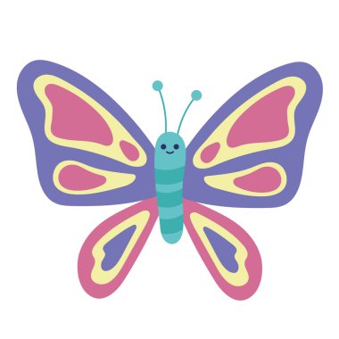 cute butterfly spring animal character