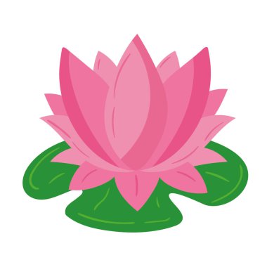 Pembe nilüfer çiçeği yüzen ikon