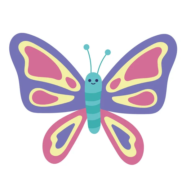 Cute Butterfly Spring Animal Character — Archivo Imágenes Vectoriales