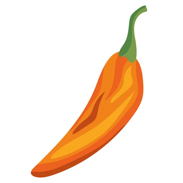 Orange Chilli Pepper Vegetable Icon — Stock Vector