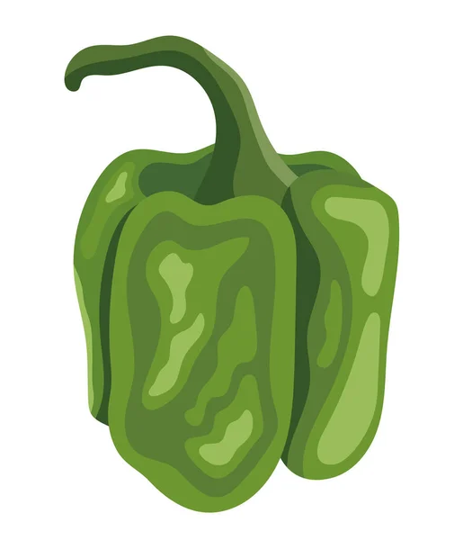 Green Chilli Pepper Poblano Icon — Stock Vector