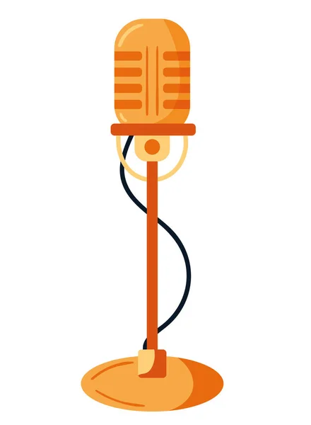 Golden Retro Microphone Audio Device — ストックベクタ