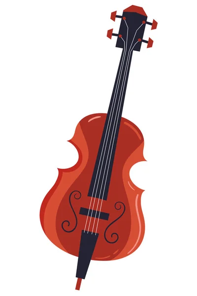 Instrumento Violino Ícone Isolado Musical — Vetor de Stock