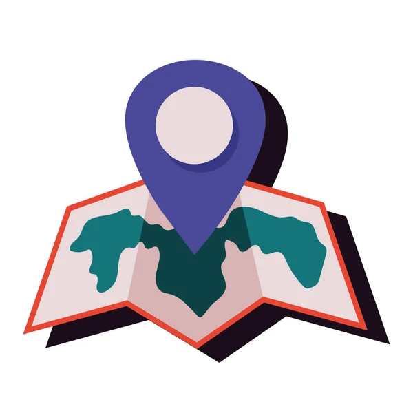 Paper Map Guide Traveling Icon — Archivo Imágenes Vectoriales