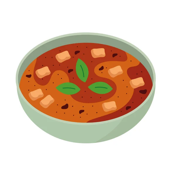 Dhal Suppe Indisches Essen Traditionelles Symbol — Stockvektor