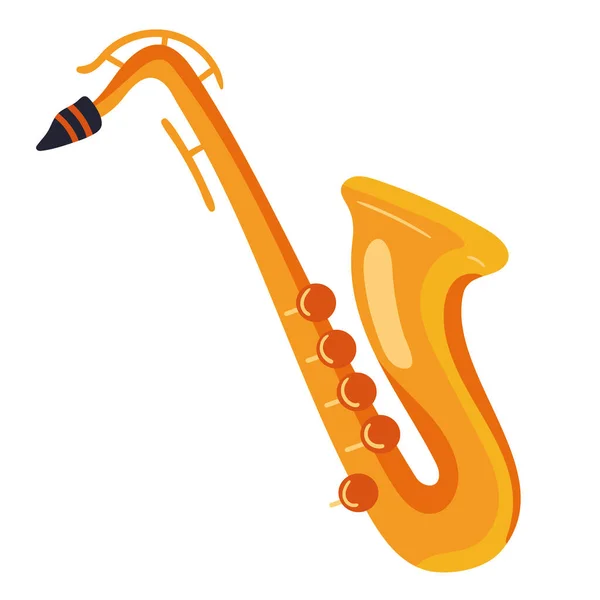 Saxophone Instrument Musical Isolated Icon — Stock Vector