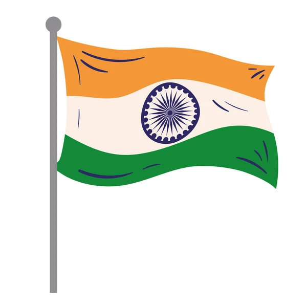 Индийский Флаг Иконке Столба — стоковый вектор