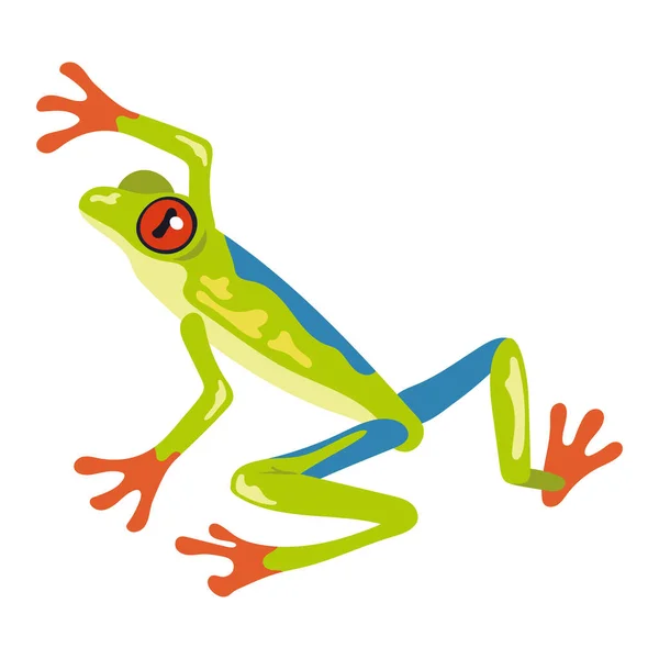 Green Blue Frog Exotic Animal — Vector de stock