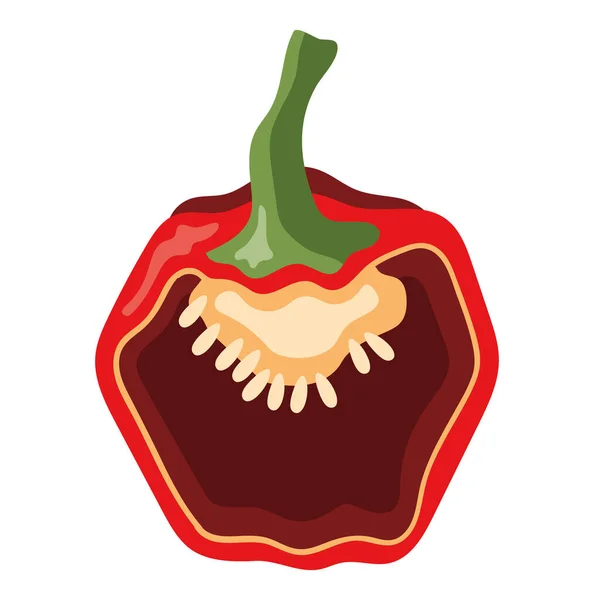 Mittlere Chilischote Gemüse Symbol — Stockvektor