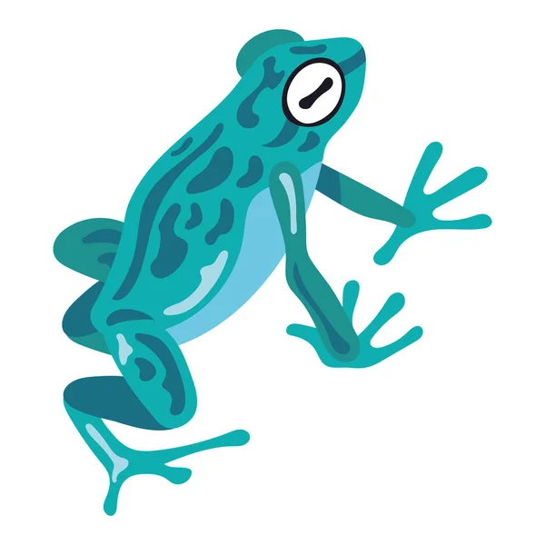 Blue Frog Exotic Animal Character — Vector de stock